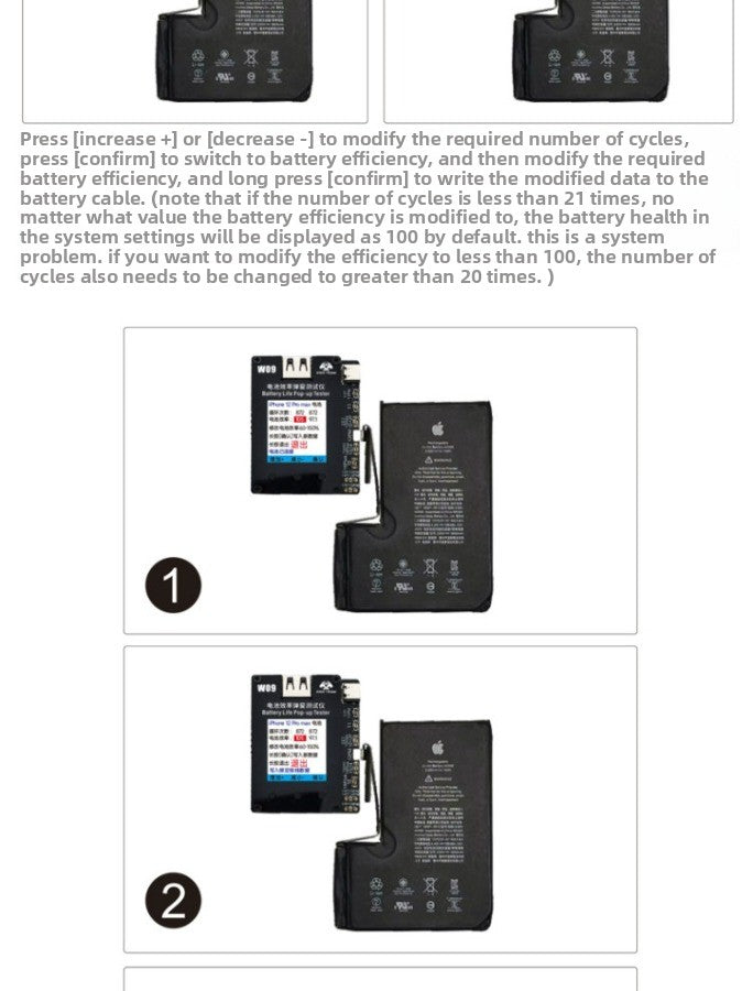 Battery Life Pop-up Tester for iPhone Mobile Phone Battery Change Efficiency Card Bug Repair Bounce Window Instrument Battery Free Cable Laptop Mobile Phone Repair tools