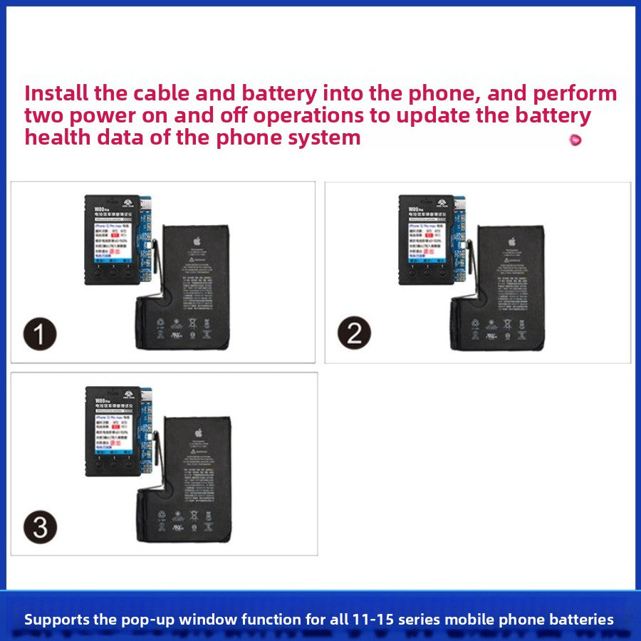 Battery Life Pop-up Tester for iPhone Mobile Phone Battery Change Efficiency Card Bug Repair Bounce Window Instrument Battery Free Cable Laptop Mobile Phone Repair tools