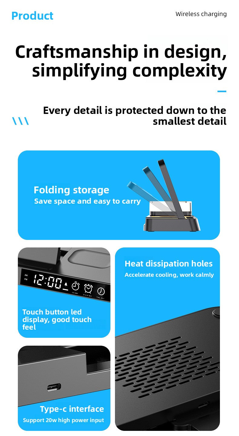 3-in-1 wireless charger multi-function digital clock 25W suitable for iPhone14/13  samsung fast charging