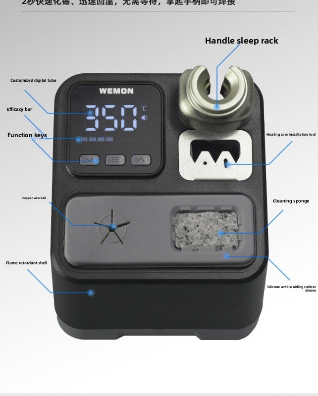 C210 welding table, mobile phone repair tools heat up 2 seconds automatic sleep electric soldering iron handle  high-power welding Soldering Iron Tip Reviving Paste repair tools
