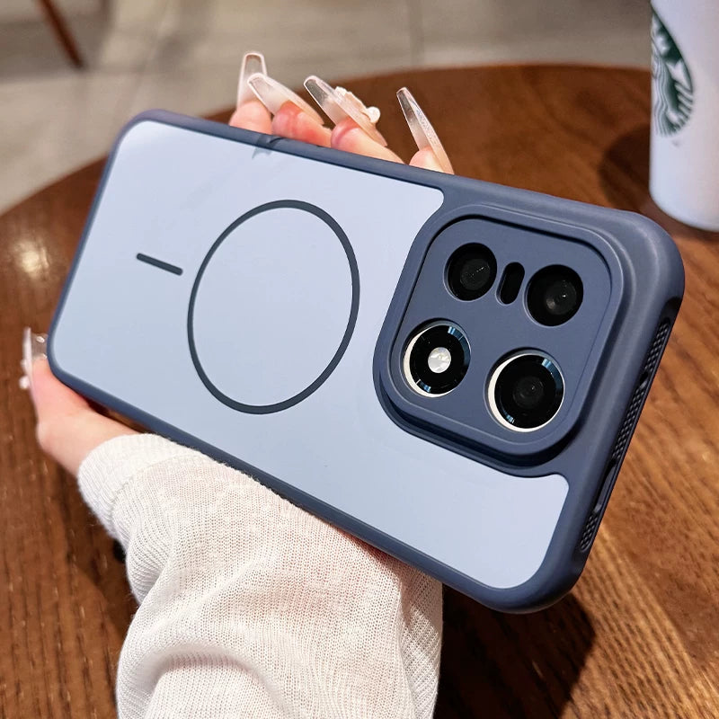 Contrasting color heat dissipation magnetic suction For OnePlus 15 mobile phone case New OnePlus 15T strong magnetic adsorption fine hole frame OnePlus side heat dissipation design Soft edge shell Phone Accessories
