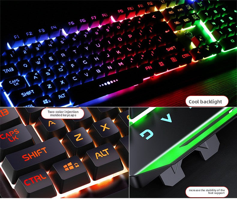 Silver Condor V2 mechanical feel game keyboard desktop computer notebook wired luminous e-sports manufacturer wish