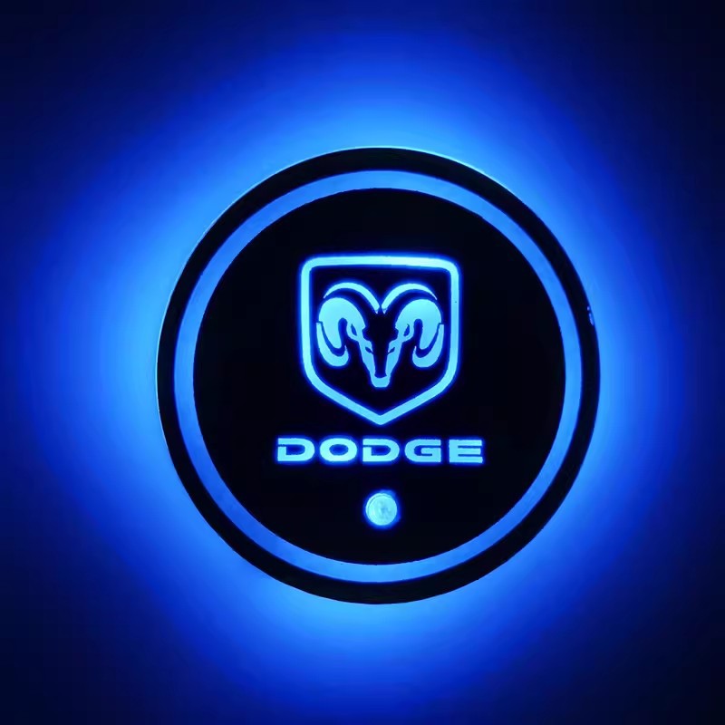 (Free shipping) Full brand Car LED light water coaster Colorful water coaster Car atmosphere light USB charging Non-slip mat