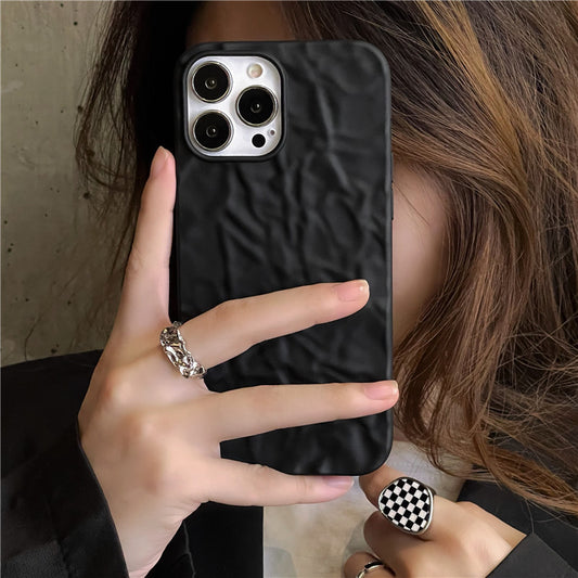 Accessories ins wind matte matte black wrinkled iPhone 12/13 Promax phone case for iPhone11/X soft case