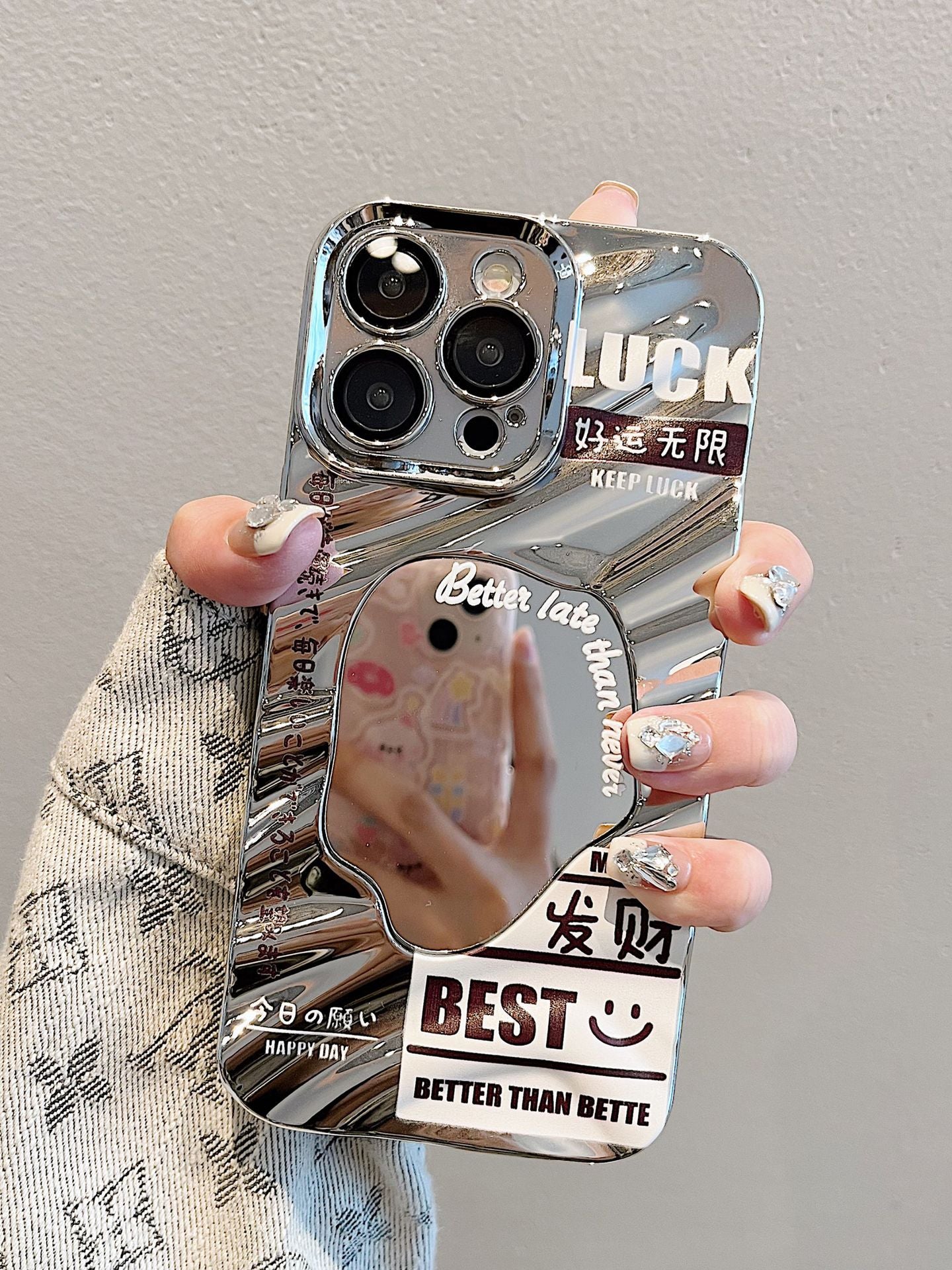 Accessories Use iphone14 mobile phone case Apple 13promax to make a fortune and be loved for good luck Text 11 Comes with lens film 12