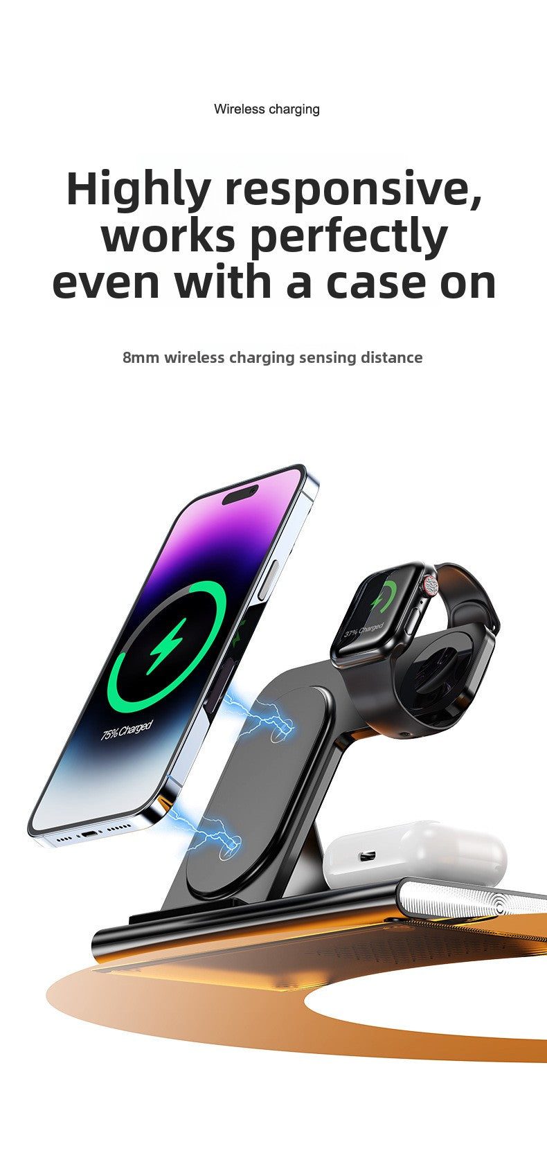 3-in-1 wireless charger 15W for iPhone16 fast charging AirPods Pro iWatch 1-10th generation