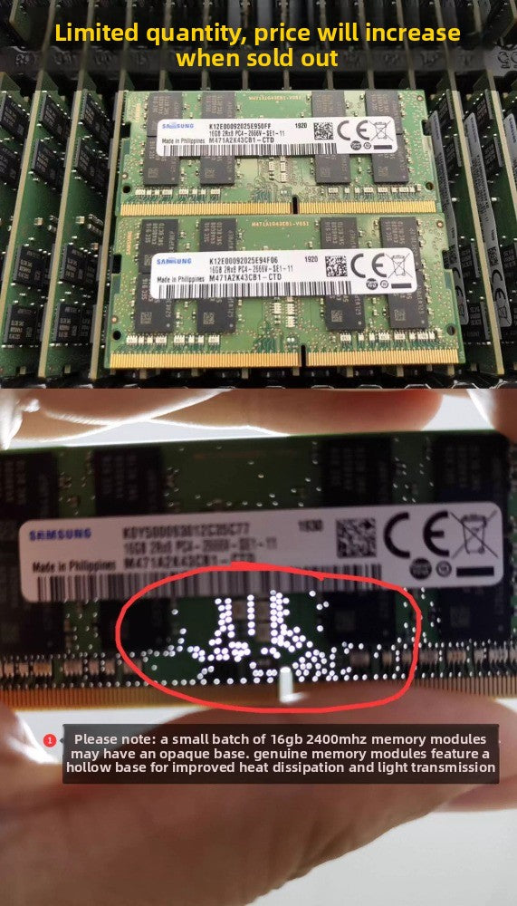 Genuine RAM  for  Laptop Samsung DDR4 4th Generation GEN4 4G 8G 16G 32G 2133 2400 2666 3200 Notebook Memory
