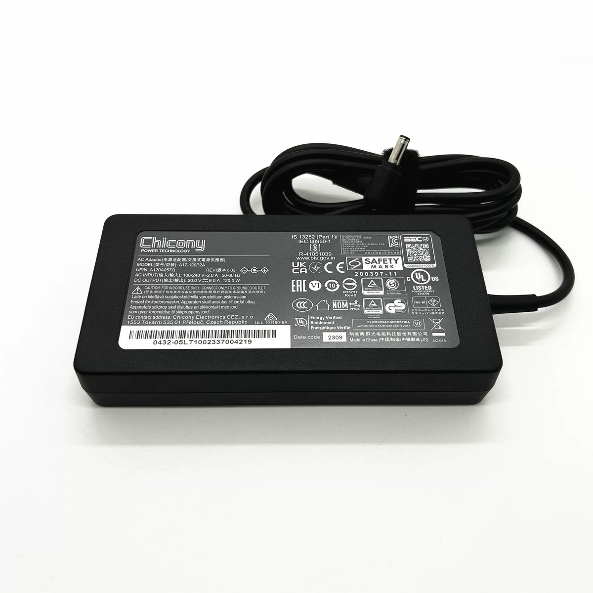 Genuine New Chicony A17-120P2A 120W 20V 6A AC Adapter Charger for MSI ASUS ZenBook Flip VivoBook Pro Q537FD UX534FT K570 Q546FD Q547FD MSI GF63 Thin Cyborg 14 15 A12VF A13UCX GF75 ADP-120VH B ADP-120CH B ADP-120CD B MSI laptop repair parts