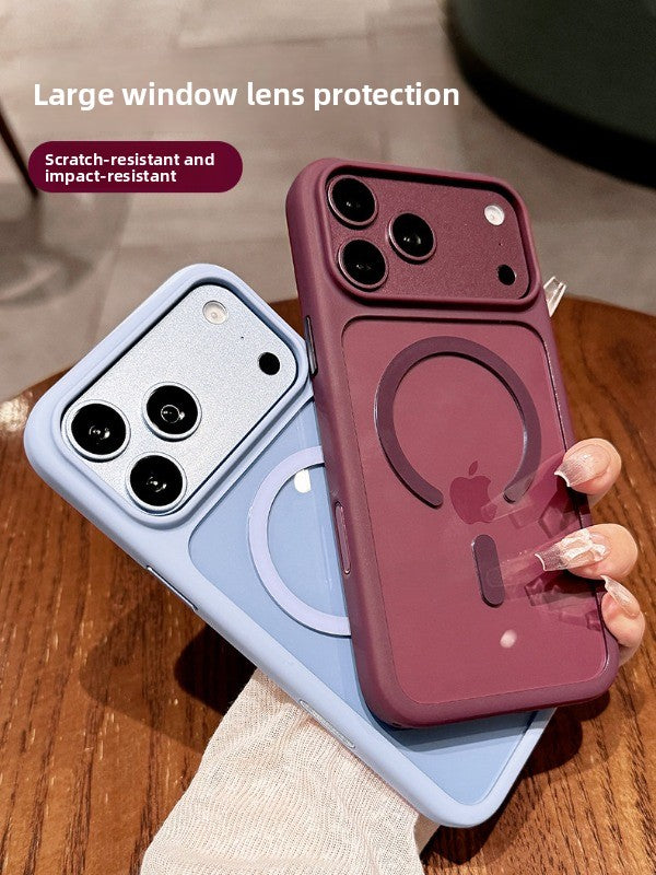 Ice transparent magnetic suction For iPhone 18promax mobile phone case new iPhone17 new color soft edge hard back ultra-thin 18pro strong magnetic adsorption 16 men's and women's simple shell Phone Accessories