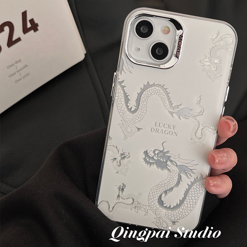 Accessories Guochao New Year's Laser Dragon for Apple 15promax mobile phone case iphone13 new 14pro women's 12