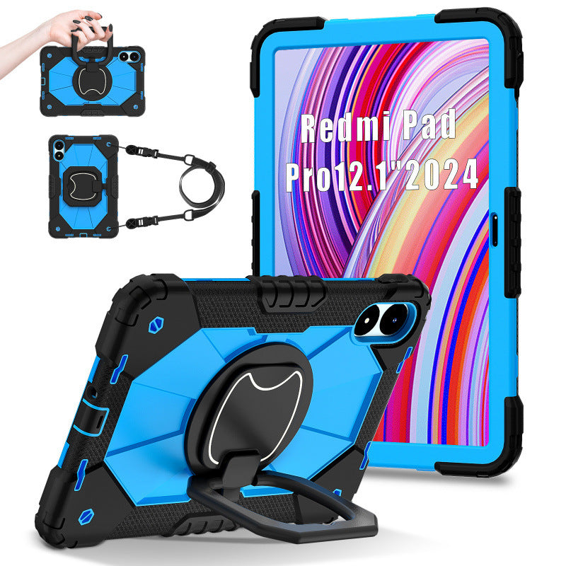 Applicable Xiaomi Redmi pad Pro 12.1 2024 Silicone protective cover Three-proof bracket Rotary flat case protective Accessories