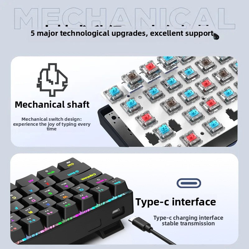 68-Key wireless Bluetooth 2.4G three-mode RGB mechanical keyboard plug-in and unplug computer notebook game e-sports
