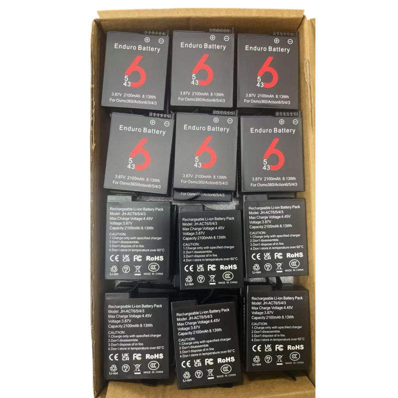JH-ACT6 3.87V 8.13Wh 2100mAh Lithium-ion Rechargeable Battery for DJI Osmo Action 6/5/4/3  Osmo 360 Sports Action Camera battery DJI repair parts