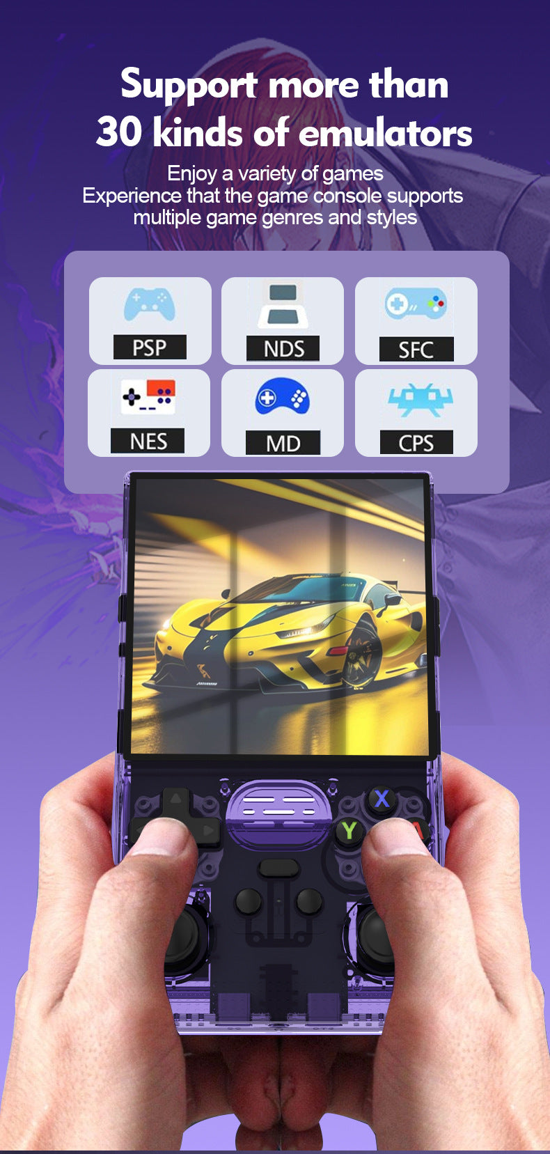 4" inch R39MAX IPS HD 64G 128G Linux Dual 3D joysticks RGB 3500mAh OTG rechargable games Handheld Game Player console