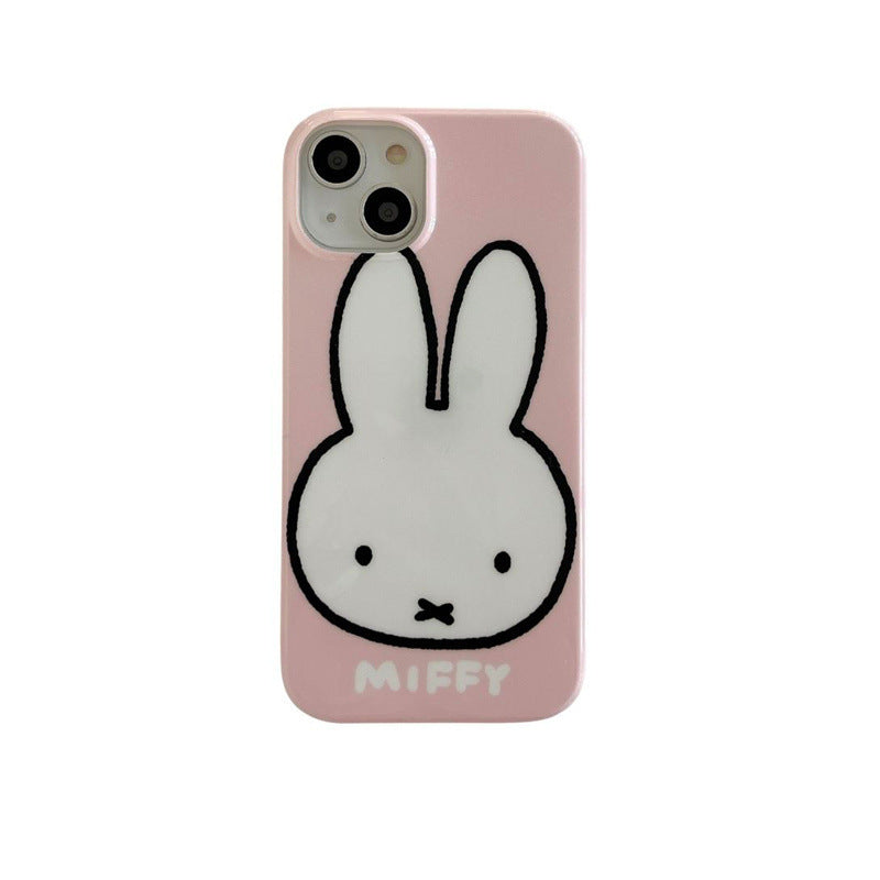 Accessories (Shipping fee not included) Cartoon pink Miffy Rabbit for Apple 14promax mobile phone case anti-drop iphone13/12 cute fun