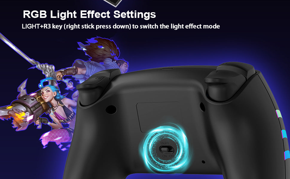 P5 wireless gamepad with colorful RGB light vibration continuous hair six-axis Switch computer handle SZ-5003G