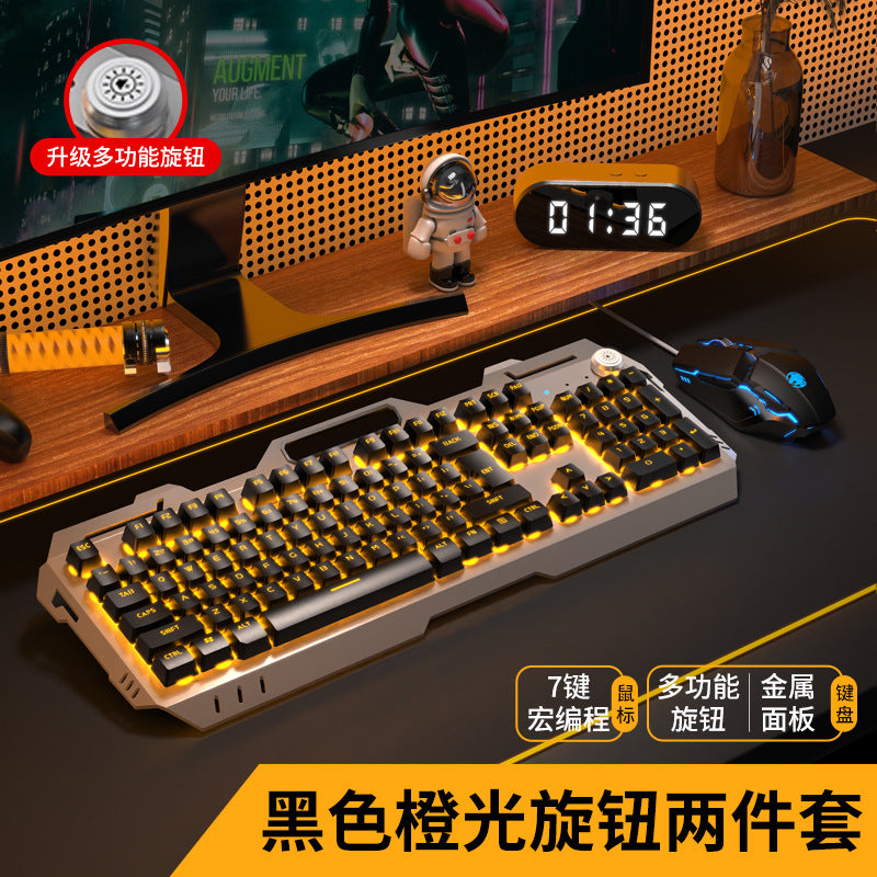 (Shipping fee not included) Cross-border mechanical tea shaft feel keyboard mouse earphone set laptop wired keyboard mouse e-sports game