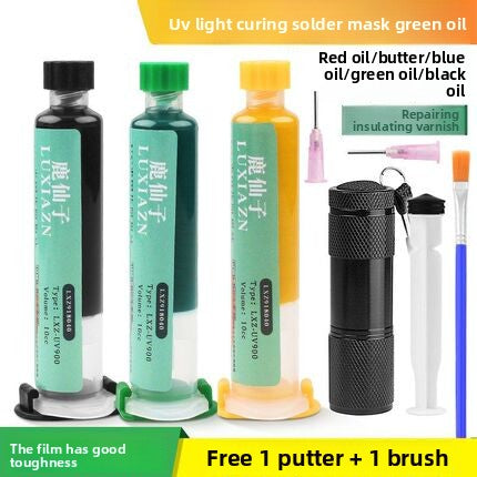 UV curing black oil for solder mask curing green oil solder mask blue oil black oil repair pcb circuit board insulating paint UV lamp Laptop Mobile Phone Repair tools