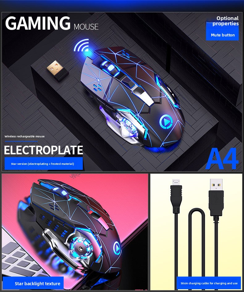 Silver Condor A4 rechargeable wireless mouse mute computer home office e-sports game