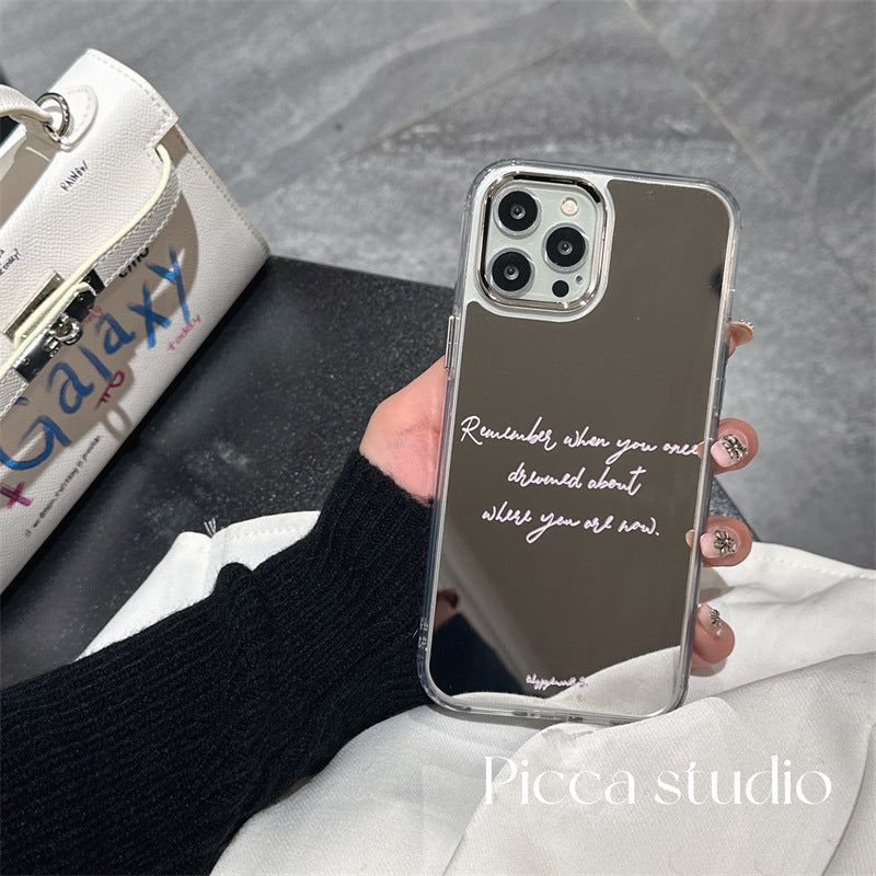 Accessories (Shipping fee not included) Korean style ins simple English mirror surface for iphone14 mobile phone case Apple 13 Pro max creative personality 12