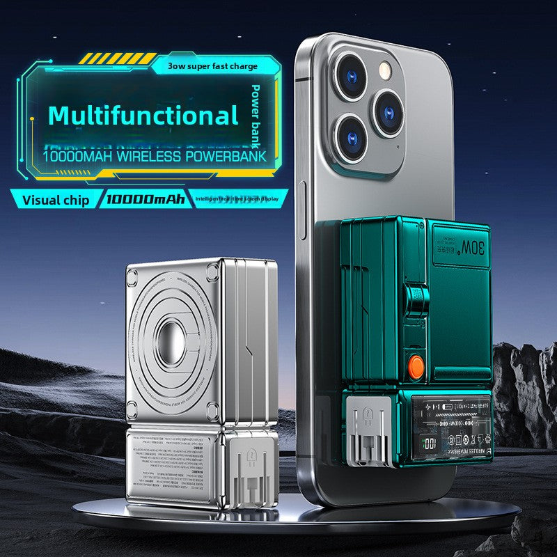 AC folding wall plug 30W super fast charging power bank Magsafe magnetic wireless charging large capacity portable power supply