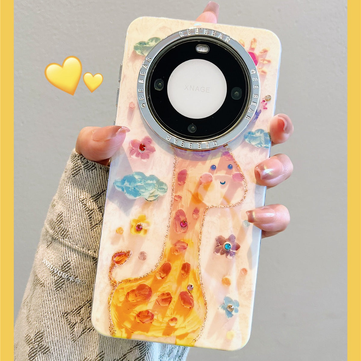 Accessories for huawei mate60pro phone case mate60 point drill dumbo giraffe pura70pro Internet celebrity female