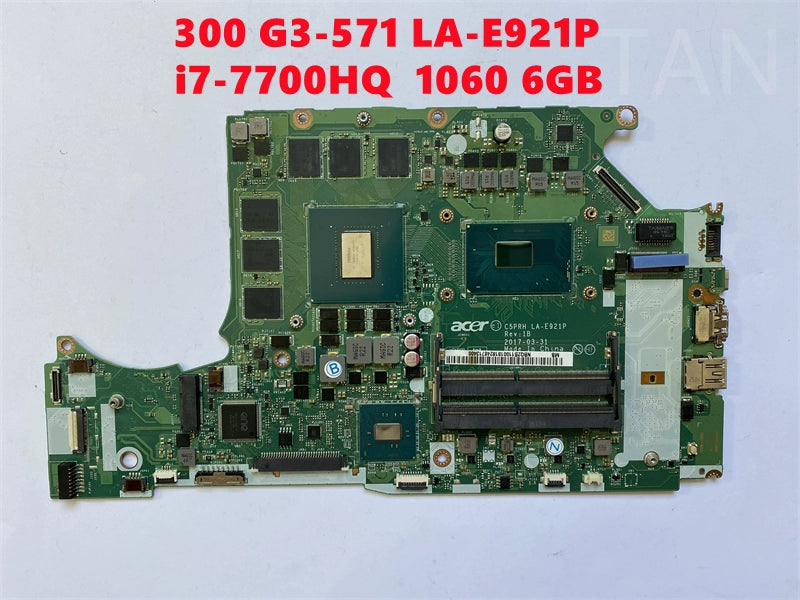 (Shipping fee not include)  motherboard system board  Acer/宏碁 300 G3-571 LA-E921P i7-7700HQ 1060 6GB