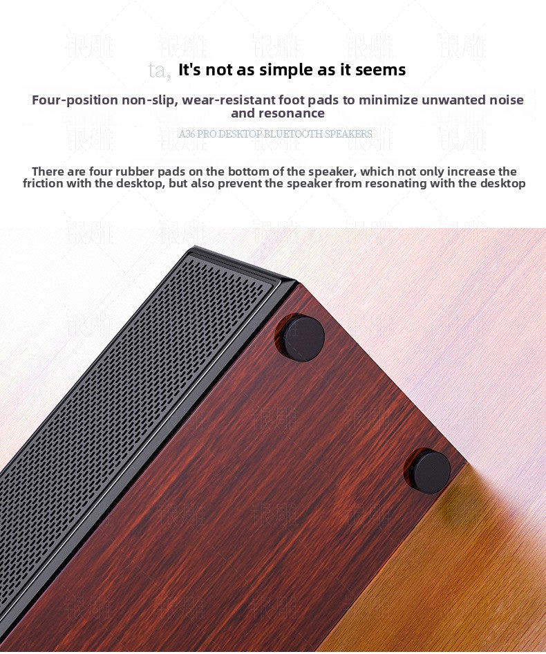 Silver Diao A36 Wood Bluetooth Audio USB Smart Computer Speaker Subwoofer