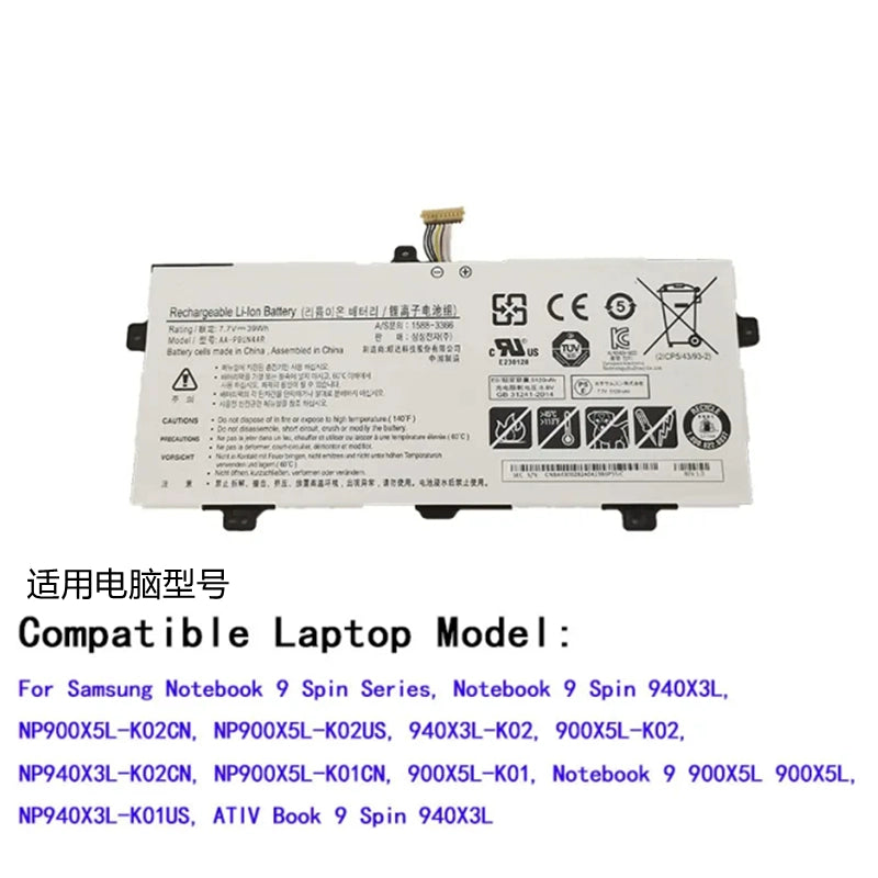 (Shipping fee not include)适用 Samsung NP900X5L 900X5L NP940X3L 940X3L 兼容电池AA-PBUN4AR