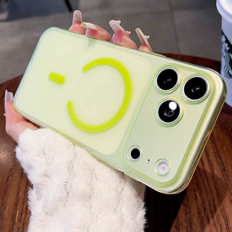 Ultra-thin ice mist magnetic suction for iPhone 17promax mobile phone case New iPhone16 skin matte fine hole all-inclusive protective case 15pro semi-transparent anti-drop case Phone accessories