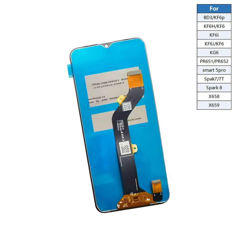 LCD Touch screen assembly for Tecno Spark 7Pro KF8 KG6K A49 KG5n X662 KG7