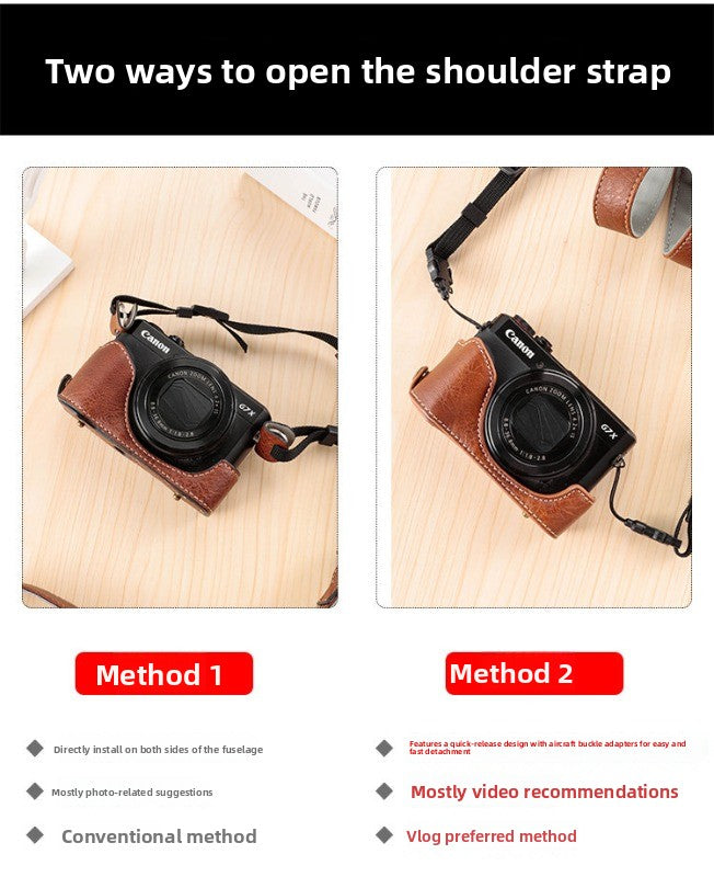 Suitable for Canon G7X3 Protective Case G7X2 Camera Case G11 G12G15/16 G1X2 Leather Case Camera Case Digital camera accessories