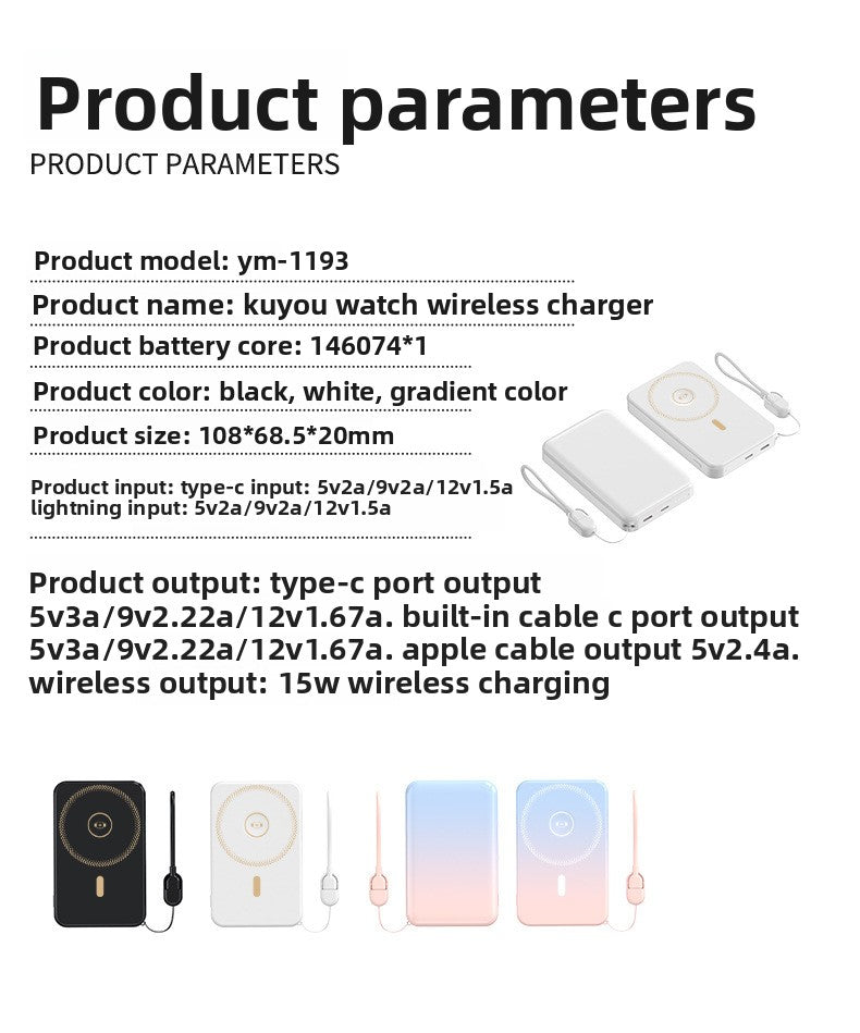 Magsafe magnetic wireless power bank super fast charging 10000 mAh rechargeable watch mobile power supply