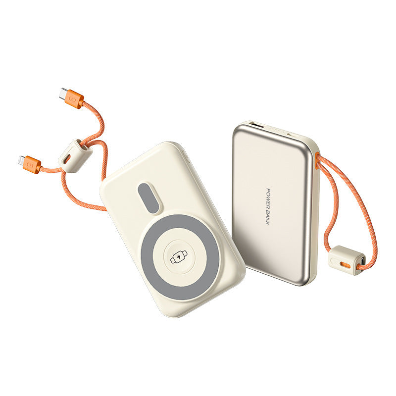 KC magnetic power bank 10000 mAh with its own cable ultra-thin watch earphones wireless fast charging power bank