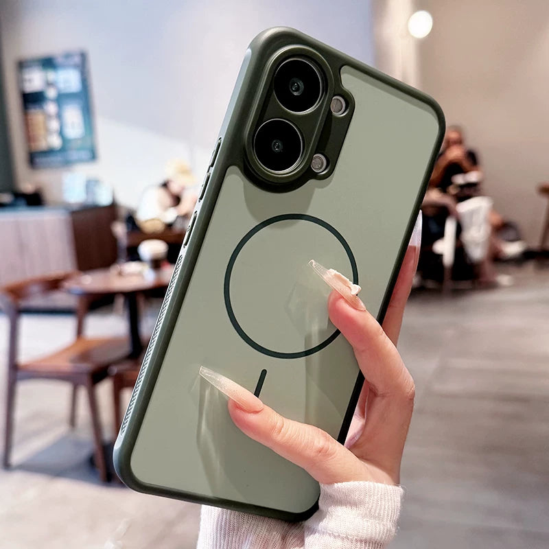Contrasting color heat dissipation magnetic attraction For Redmi turbo5 max mobile phone case New turbo5 strong magnetic adsorption fine hole frame Redmi side heat dissipation design Soft edge shell Phone Accessories