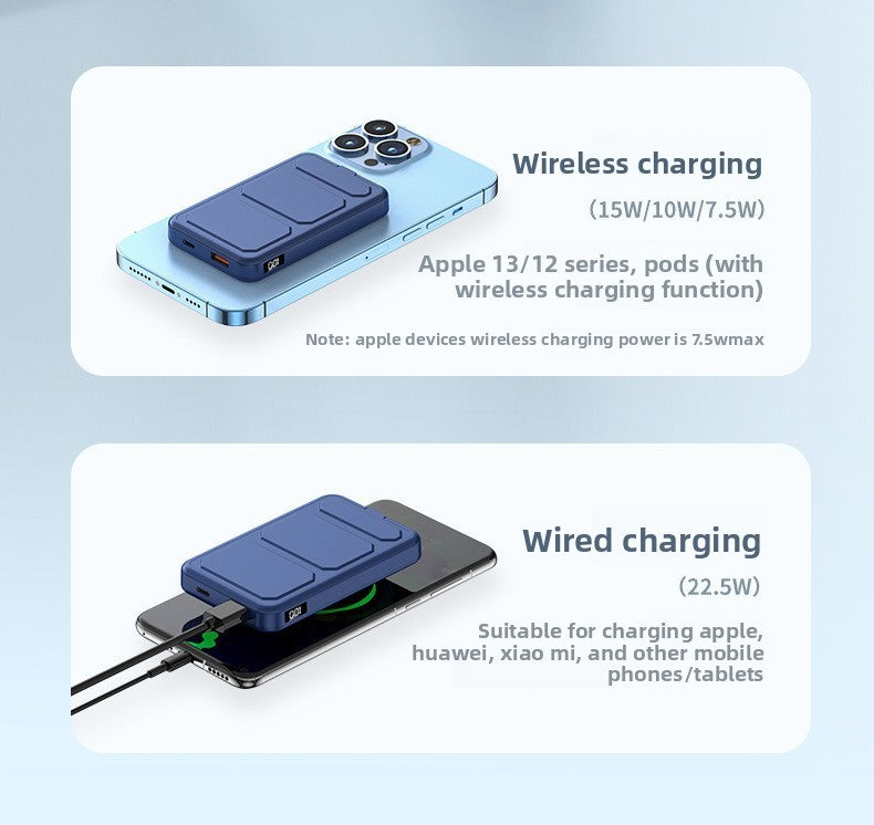 Magnetic fast charging power bank wireless with bracket mini mobile power supply