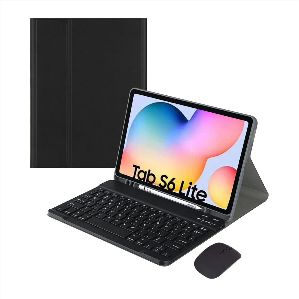 Applicable Samsung S6Lite Tablet A9 + Bluetooth Keyboard S7 S8 Protective Case S9FE Leather Case A8 Mouse Case A7protective Accessories