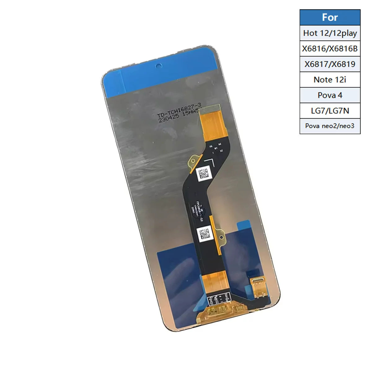 LCD Touch screen assembly for Tecno X665 X6512 X668 X6816 LG7 hot12 BE8 display screen