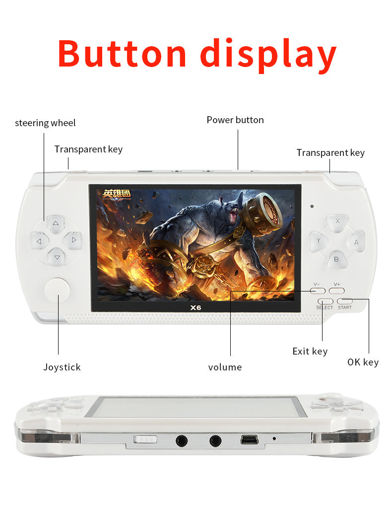 4.3" inch HD X6 15000 games Handheld Game Player console Nostalgic and retro handheld, arcade, and PSP game consoles