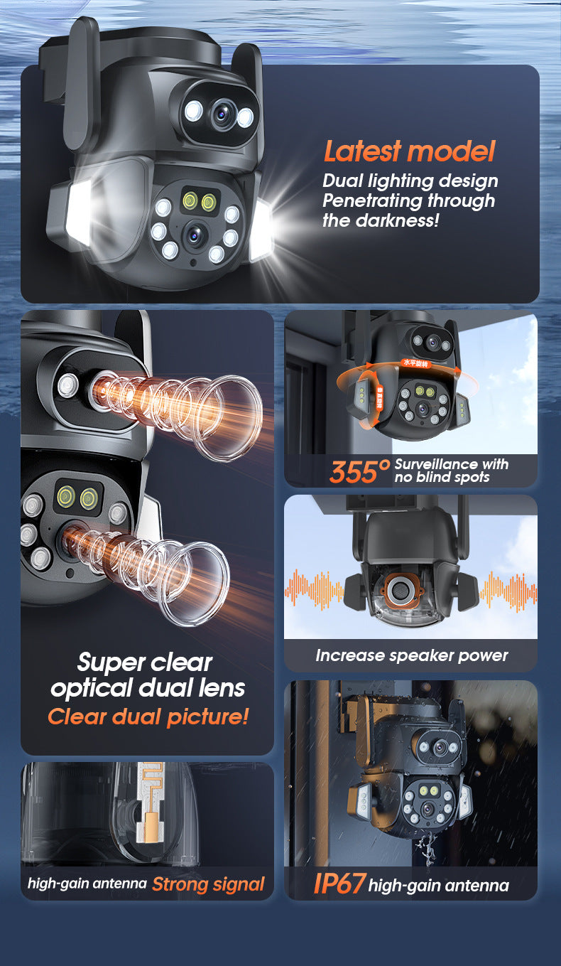 One Camera dual screen surveillance camera mobile phone remote night vision 3D positioning intelligent WiFi home monitor