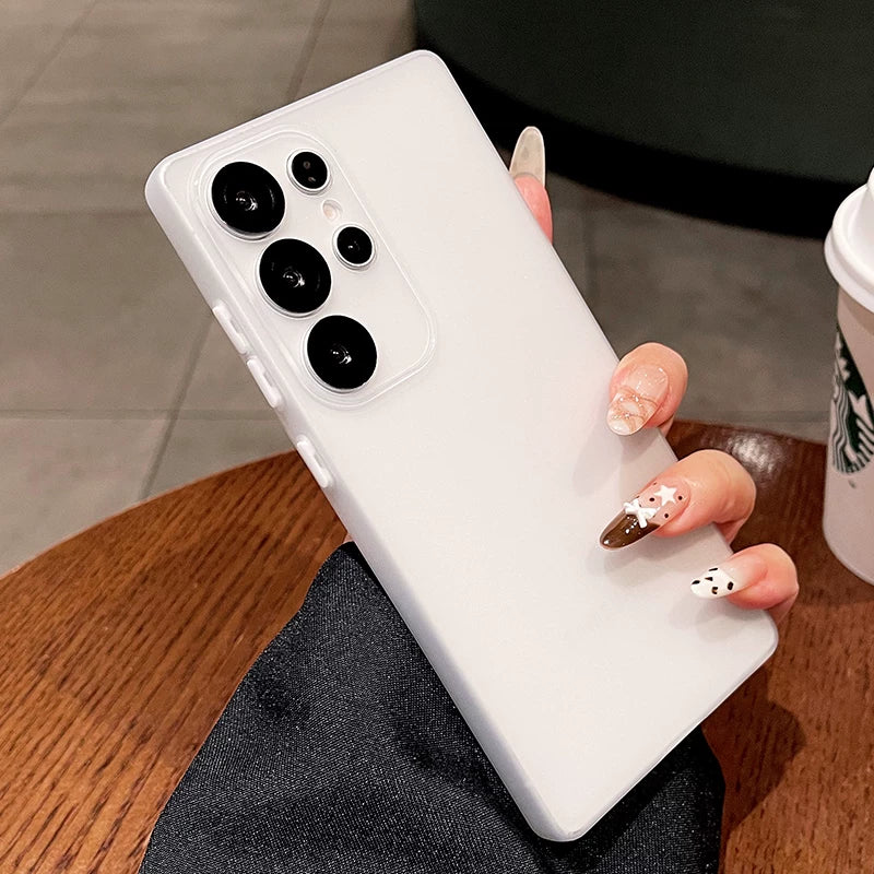 Soft yarn ice feeling for samsung s25ultra mobile phone case s24 + new matte s23 ultra-thin s22 protective case galaxy anti-drop plus lens all-inclusive edge women's soft case Phone accessories