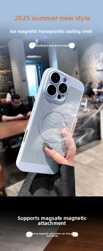 For iPhone 16Promax mobile phone case new iphone15pro protective case 17Promax ultra-thin breathable 13 heat dissipation magnetic suction 12 all-inclusive 14 men's and women's 8plus matte simple hard case Phone accessories