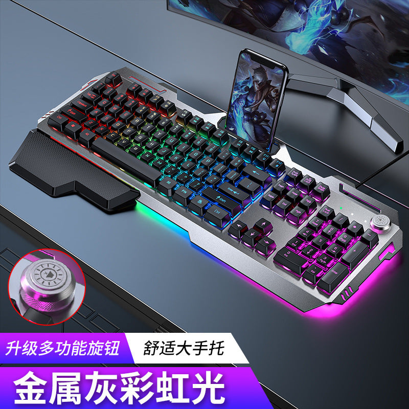 (Shipping fee not included) Cross-border mechanical tea shaft feel keyboard mouse earphone set laptop wired keyboard mouse e-sports game