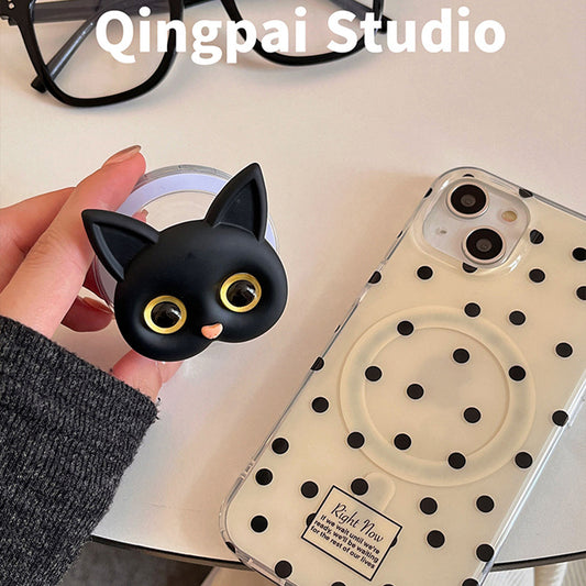 Accessories Japan and South Korea ins polka dot magnetic suction bracket for iPhone15Pro mobile phone case Apple 14 new 13 women's trend