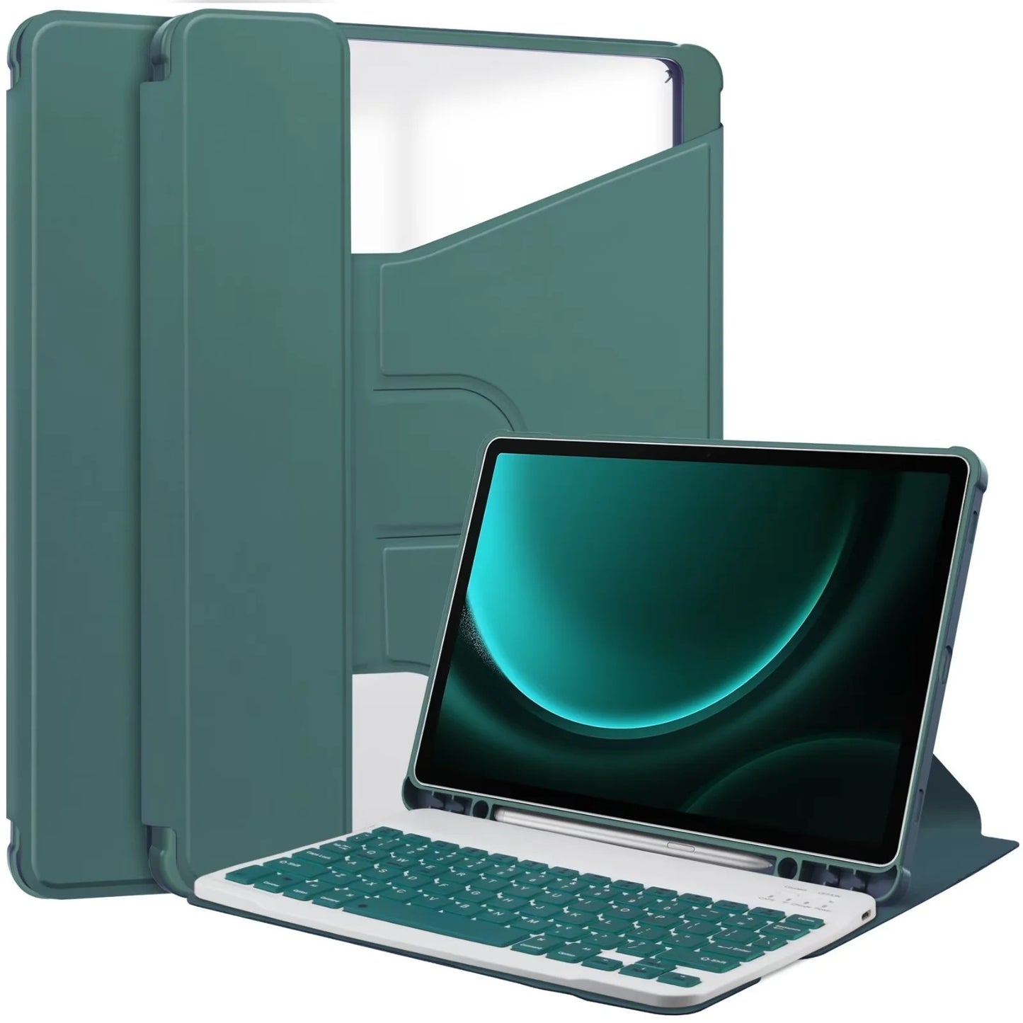 Applicable to Samsung S9 FE + Bluetooth keyboard 12.4 "protective case 360 ° rotating acrylic bracket S9PLUSprotective Accessories