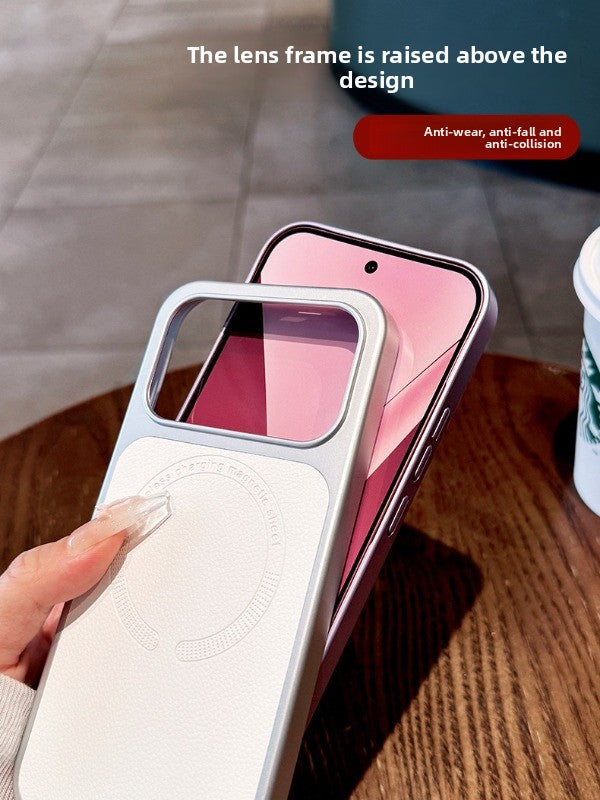 For Redmi k100pro mobile phone case, the new k90promax protective case, ultra-thin Redmi lychee leather pattern all-inclusive anti-drop magnetic suction women's high-end soft edge hard case Phone Accessories