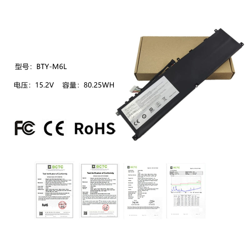 (Shipping fee not include)全新微星MIS GS65 P65 P75 P63 GS75 MS-16Q2  repalcement battery  BTY-M6L
