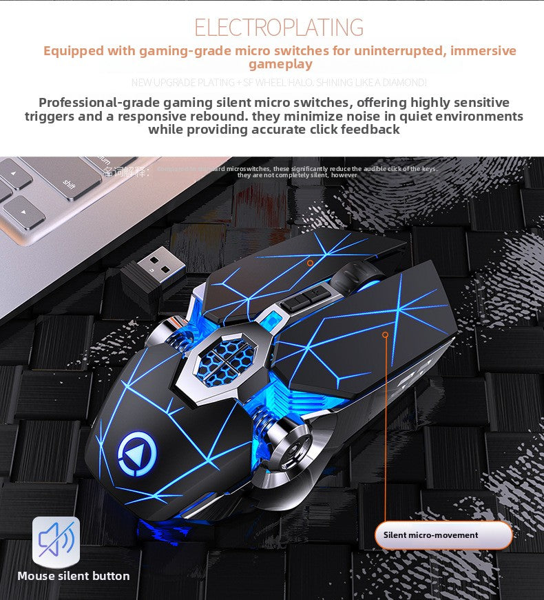 Silver Condor A7 Rechargeable Wireless Mouse Mute Computer Accessories Home Office Games