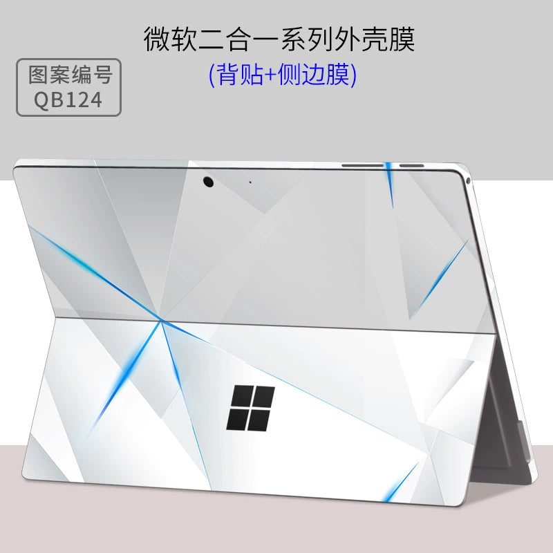 Microsoft Surface Pro Tablet Go RT2 Solid Color RT1 Sticker 12.4 Inch Color Picture Body Case Transparent Frosted Leather Pattern Film Back Protective Cover Film