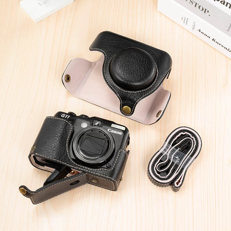 Suitable for Canon G7X3 Protective Case G7X2 Camera Case G11 G12G15/16 G1X2 Leather Case Camera Case Digital camera accessories